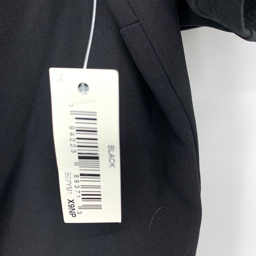 Lark & Ro Short Sleeve Wide Leg Jumpsuit Womens Size 16 Solid Black NEW *NO BELT - Picture 5 of 7